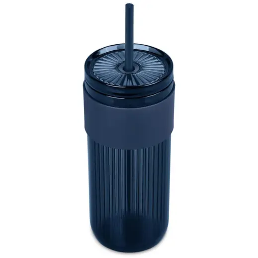 Serendipio Mayfair Plastic Tumbler & Straw Navy Top